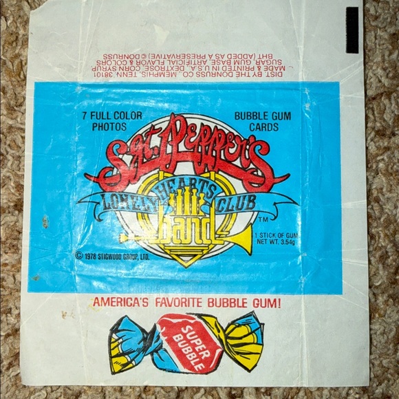 2 VTG 1978 DONRUSS SGT. PEPPERS LONELY HEARTS CLUB BAND CARD WRAPPERS - Picture 3 of 3